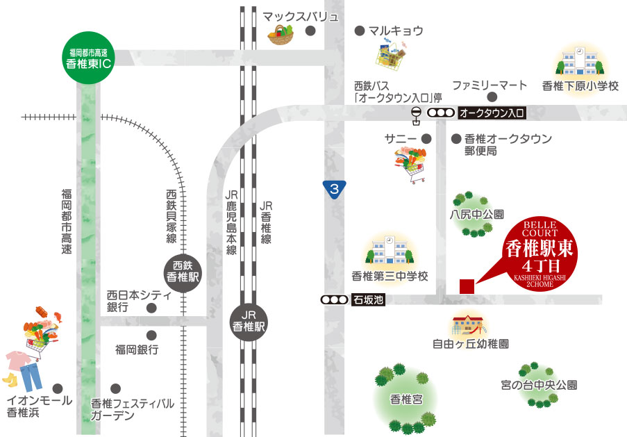 ヴェルコート香椎駅東4丁目 周辺マップimage